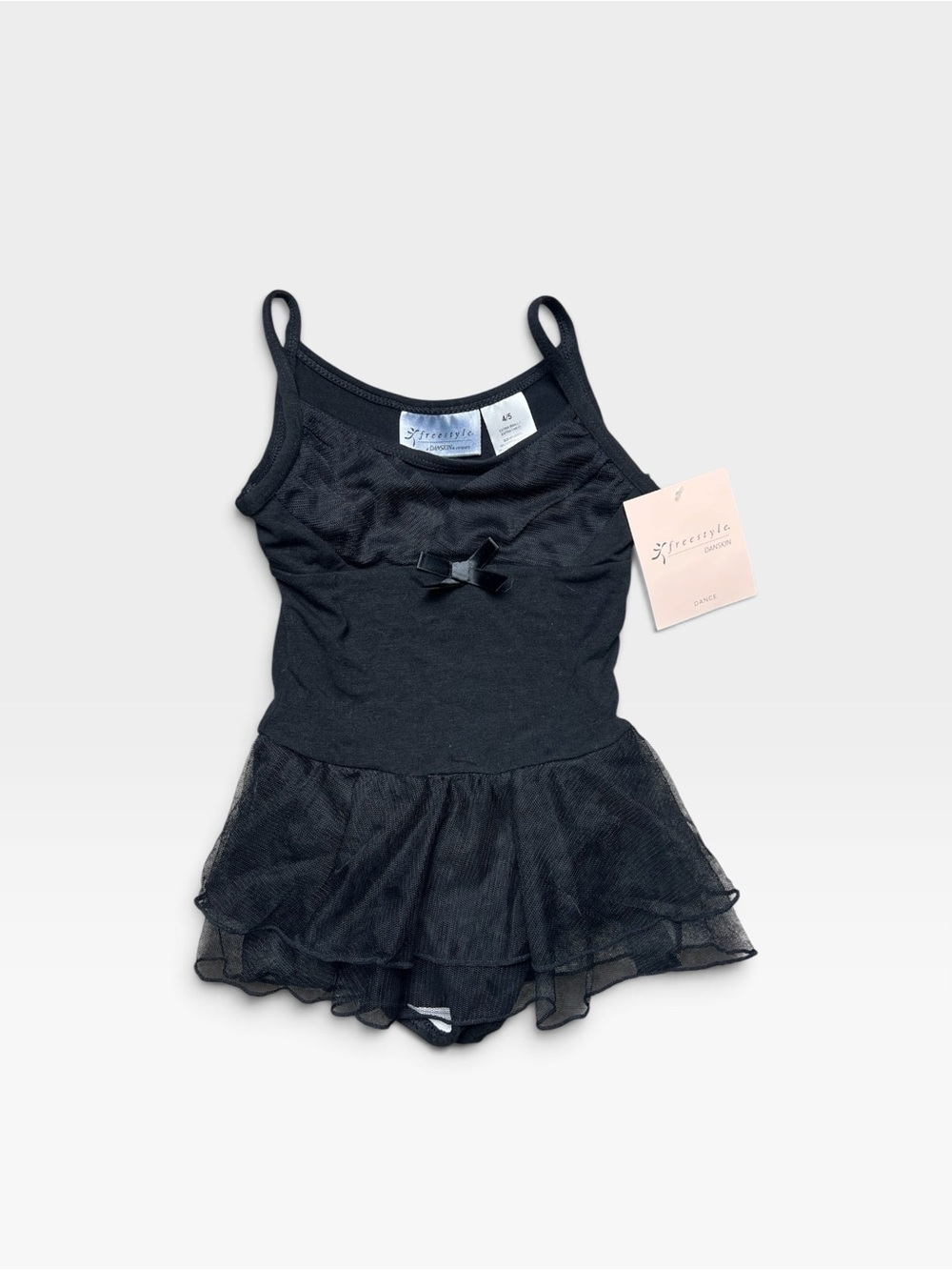 NWT Freestyle Danskin Black Ballet Tutu Dress Leotard 4/5